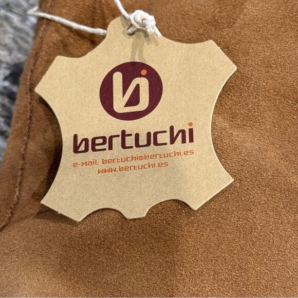 BERTUCHI Made in Spain Wedge Suede Boots Tan Side Zipper Womens Size 8 Boho NWT - Picture 8 of 15